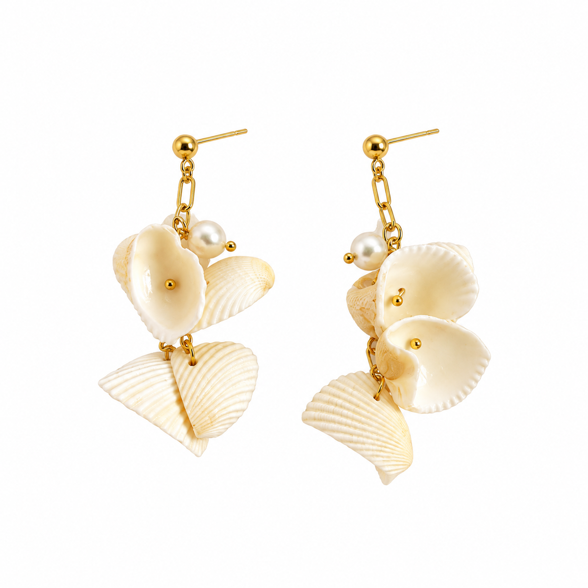 Gold Plated Pearl Bow Earrings