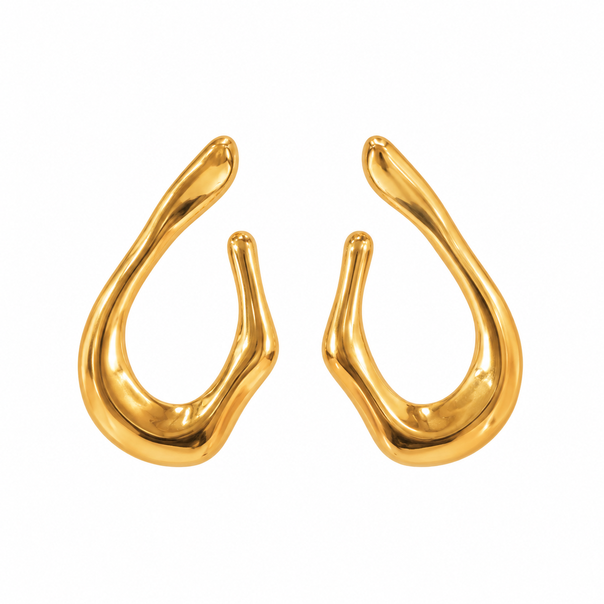 Gold Plated Teardrop Hoop Earrings