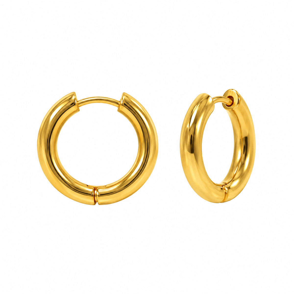 Gold Plated Smooth Hoop Earrings