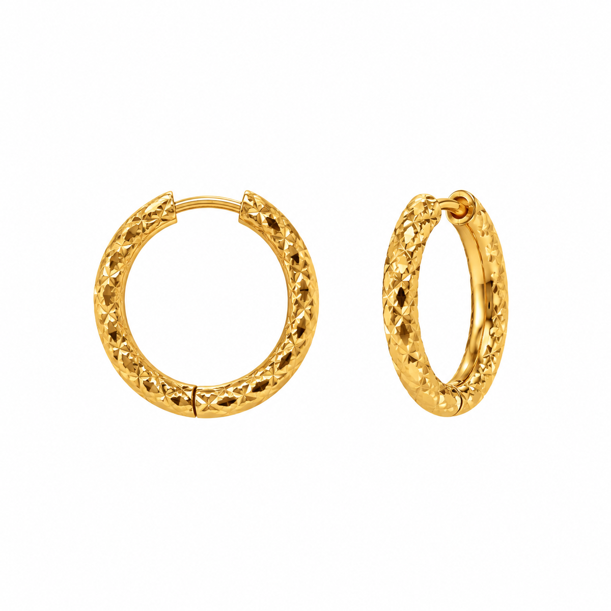 Gold Plated Crystal Hoop Earrings