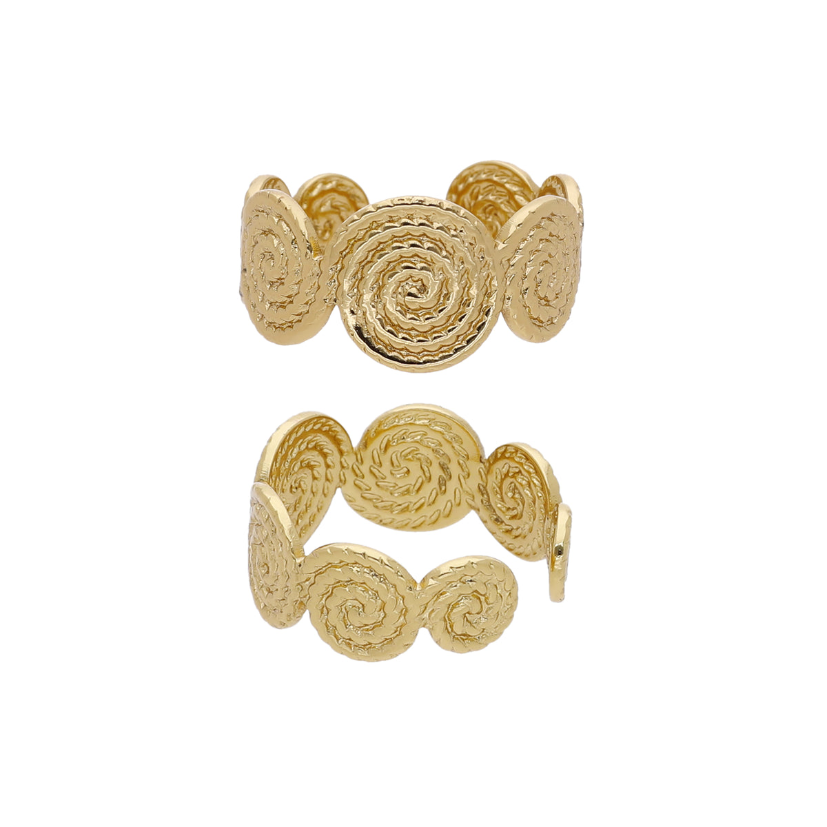 Gold Tone Double Spiral Ring