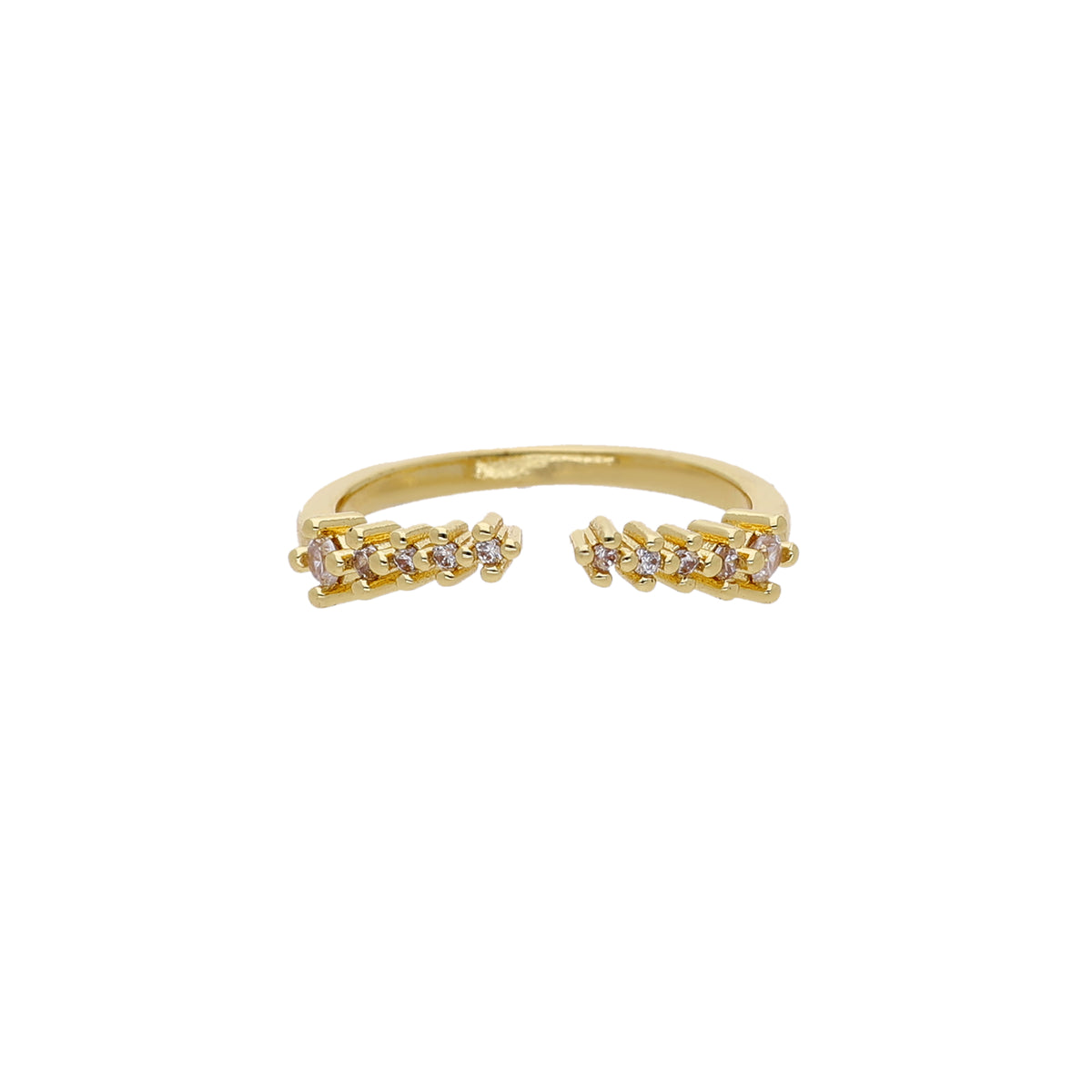 Gold Tone Delicate Stone Ring