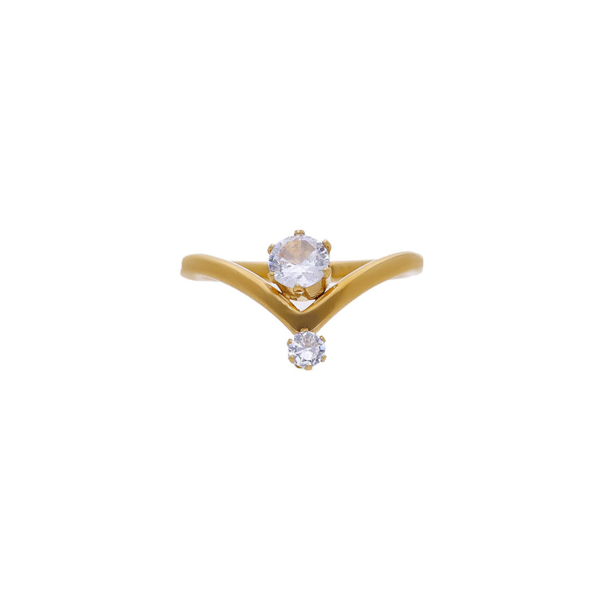 Gold Tone Crystal Bow Ring