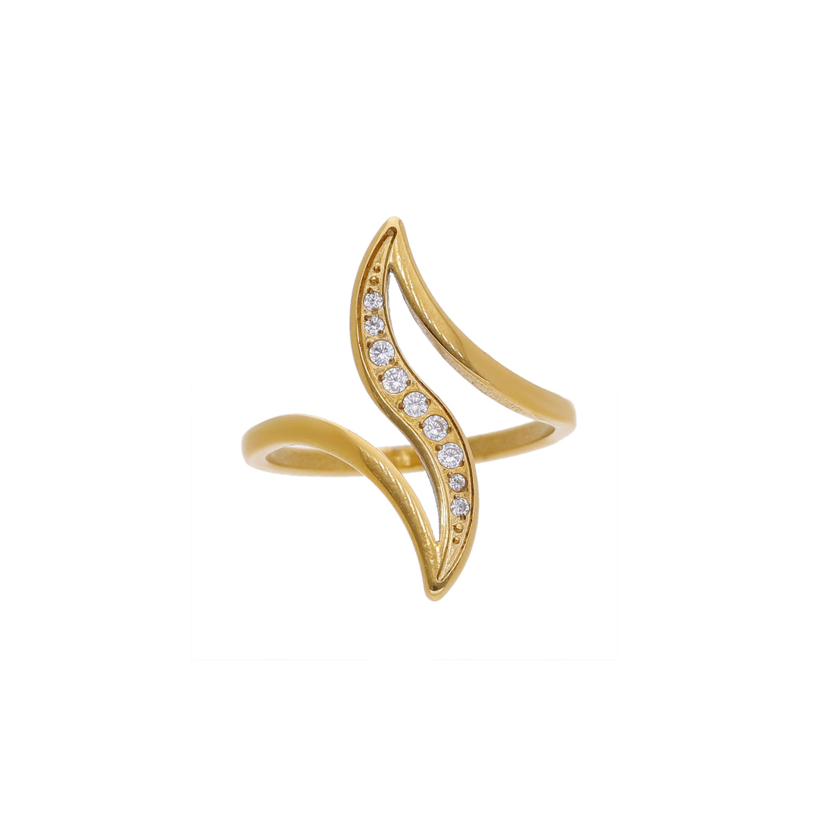 Gold Tone Double Curve Ring