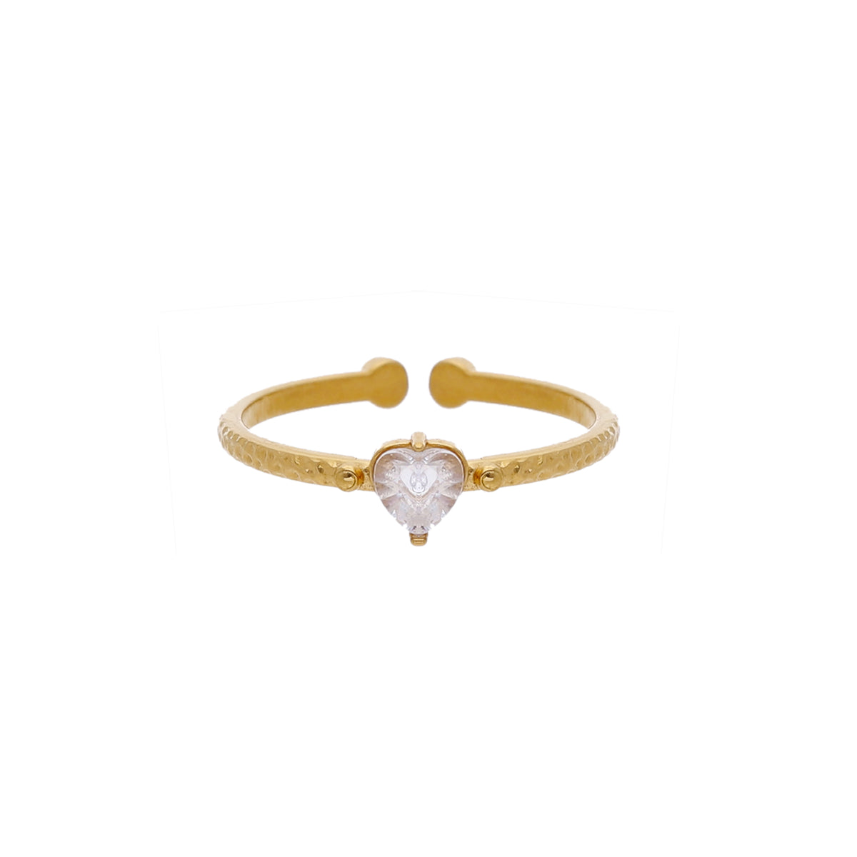 Gold Tone Crystal Bow Ring