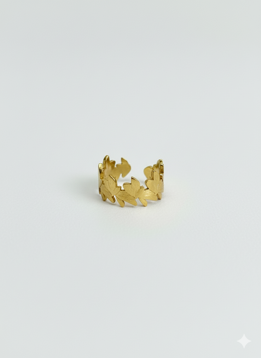 Gold Plated Crown Detail Ring