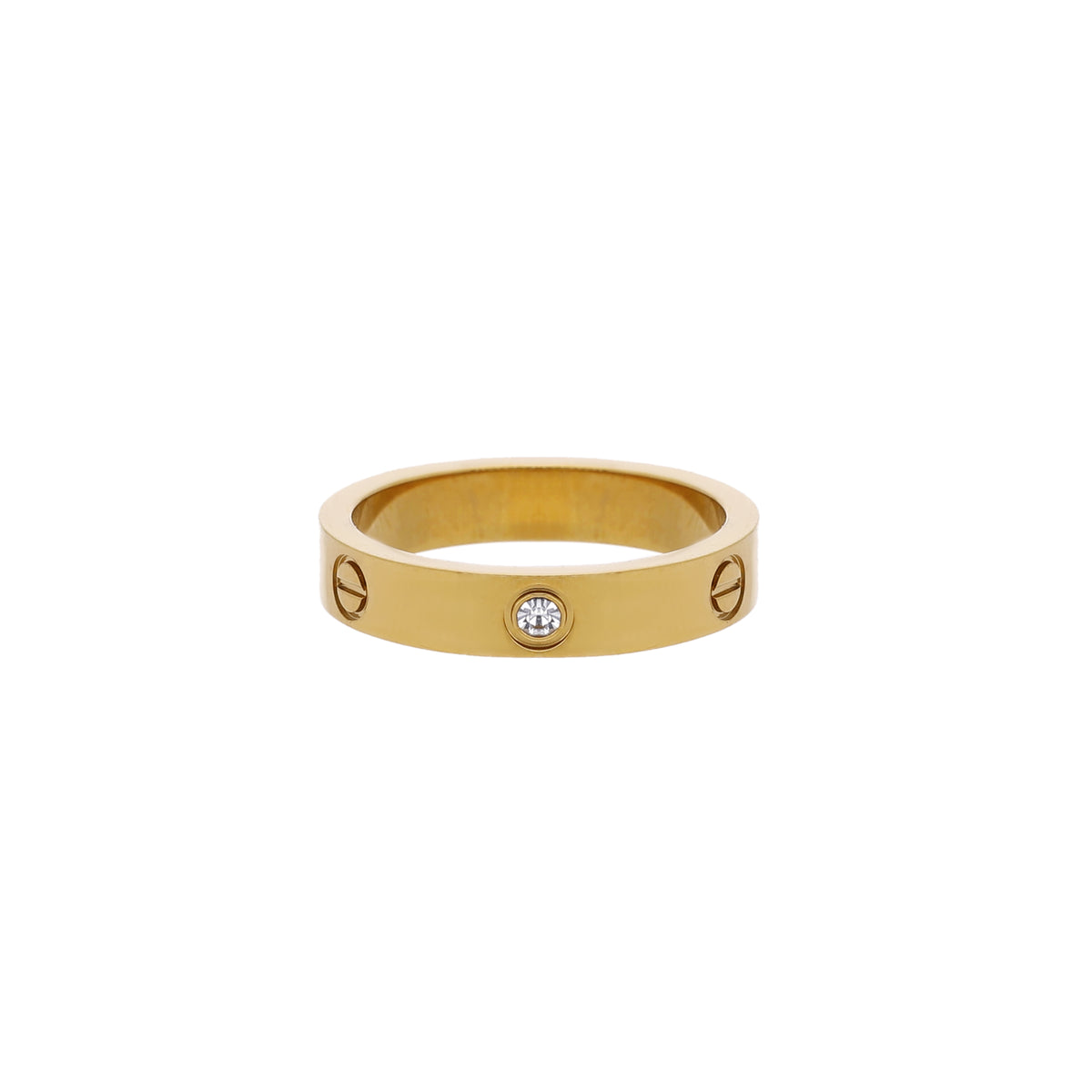 Gold Tone Crystal Accent Band Ring